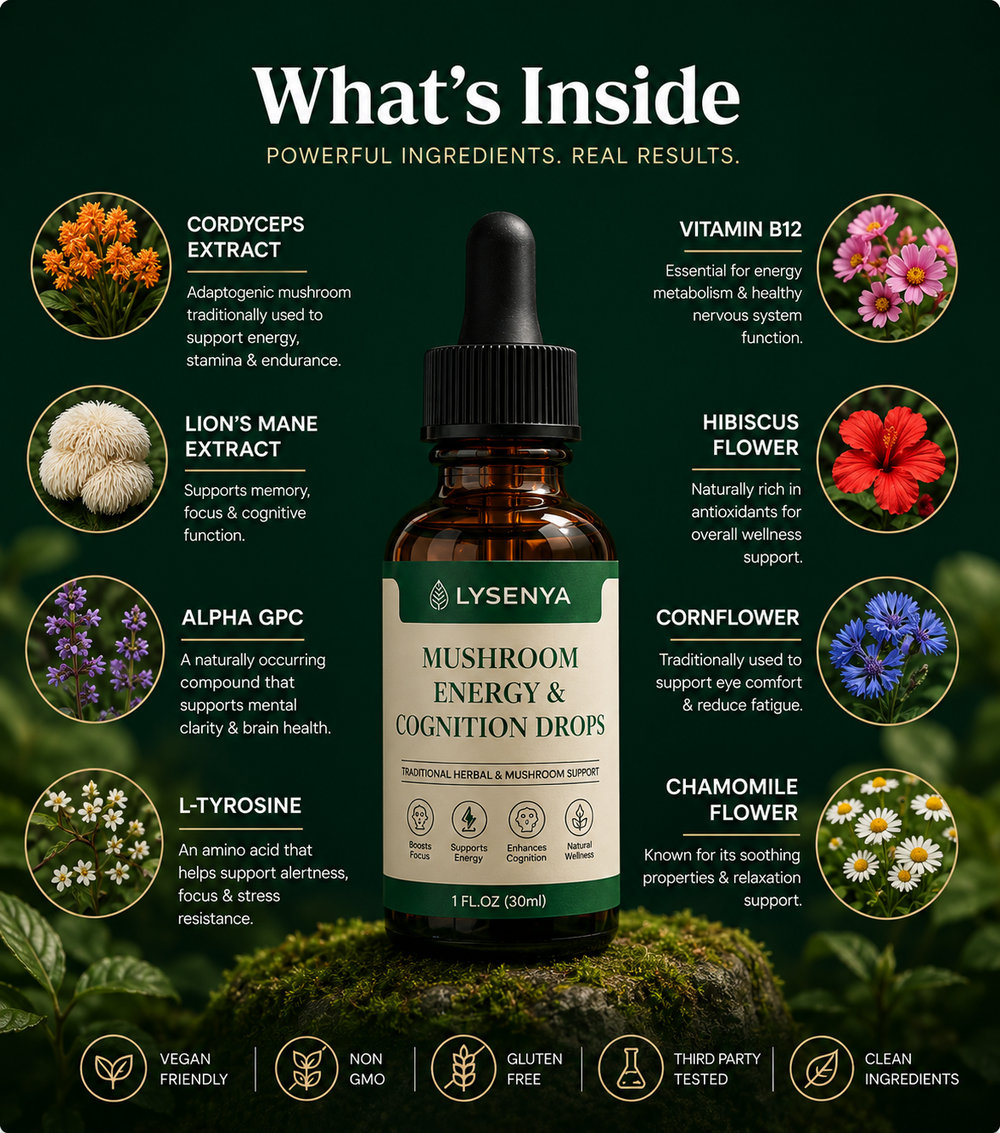 Lysenya® Mushroom Energy & Cognition Drops